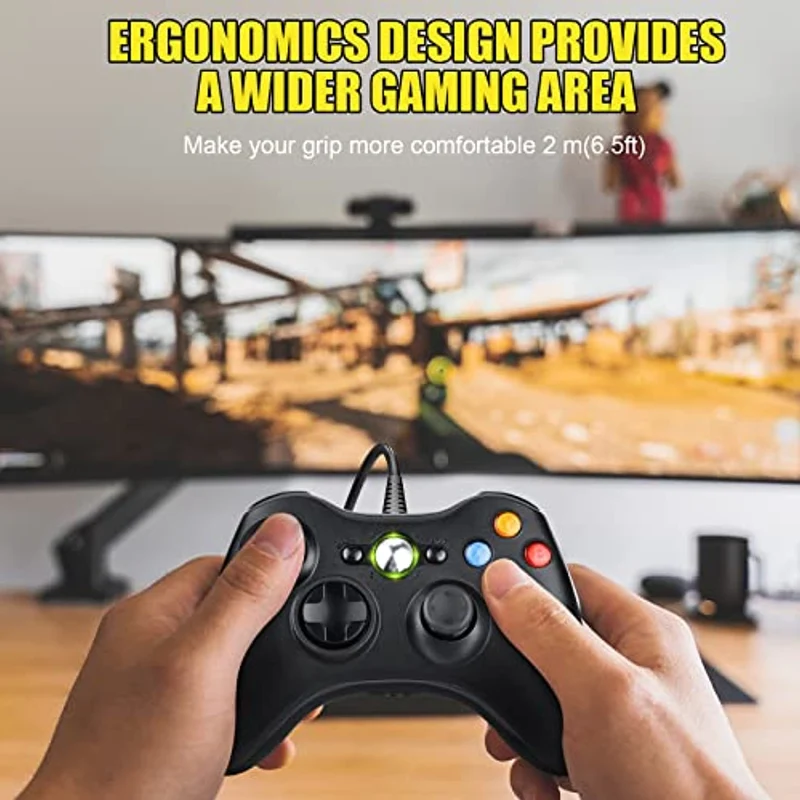 ETPARKK Controller per PC, Xbox 360 Game Controller, Wired Controller Compatibile per Xbox 360/Xbox 360 Slim, USB Wired Joystick per PC(Windows 7/8 / 8.1 / 10 / XP / Vista)