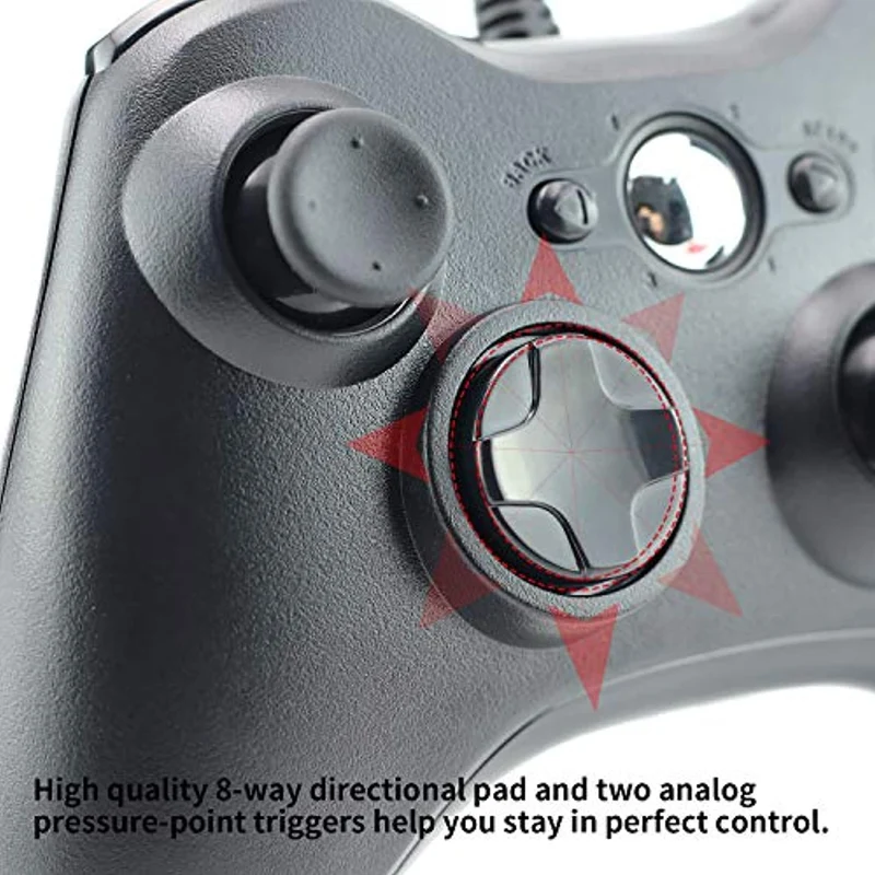 Dhaose Xbox 360 Game Controller, Wired Game Controller Gamepad Controller Cablato USB, Joystick, Joypad Compatibile per Microsoft Xbox 360 Slim PC Windows /7/8/8.1/10