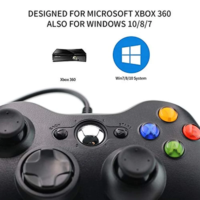 Dhaose Xbox 360 Game Controller, Wired Game Controller Gamepad Controller Cablato USB, Joystick, Joypad Compatibile per Microsoft Xbox 360 Slim PC Windows /7/8/8.1/10