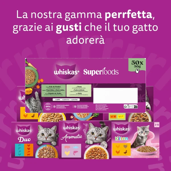 Whiskas Superfoods Mix in gelatina Multipack 50x50 gr