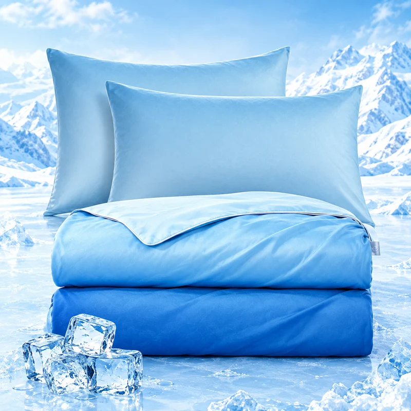 Elegear Cooling Bedding Set – 2 Pack Cooling Pillowcases & Arc-Chill Cooling Comforter, Breathable, Soft & Lightweight, Q-Max >0.5