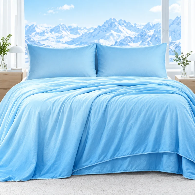 Elegear Cooling Bedding Set – 2 Pack Cooling Pillowcases & Arc-Chill Cooling Comforter, Breathable, Soft & Lightweight, Q-Max >0.5