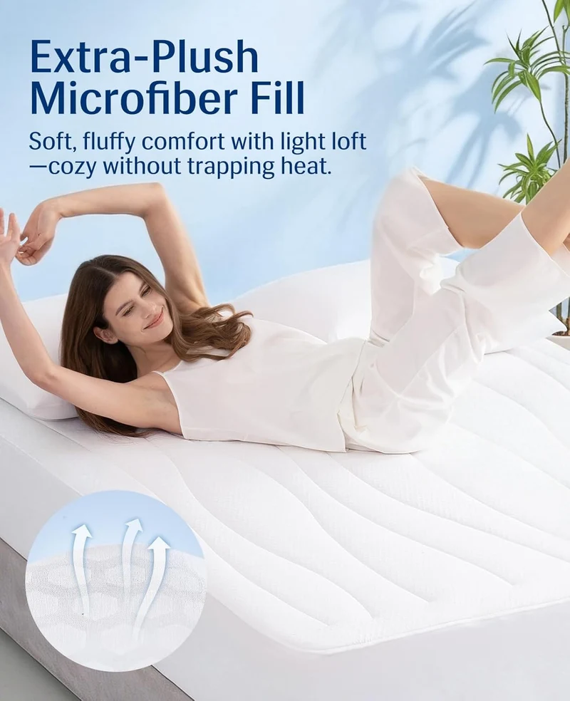 Elegear Cooling Mattress Pad King, Upgraded Arc-Chill® 3.0 + PCM Cooling Washable Mattress Protector for Hot Sleepers, White