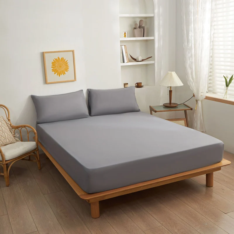 The Fitted Sheet Set – 3-Piece Bed Set with 1 Fitted Sheet & 2 Pillowcases, Twill Weave, Soft & Durable, Multiple Colors & Sizes