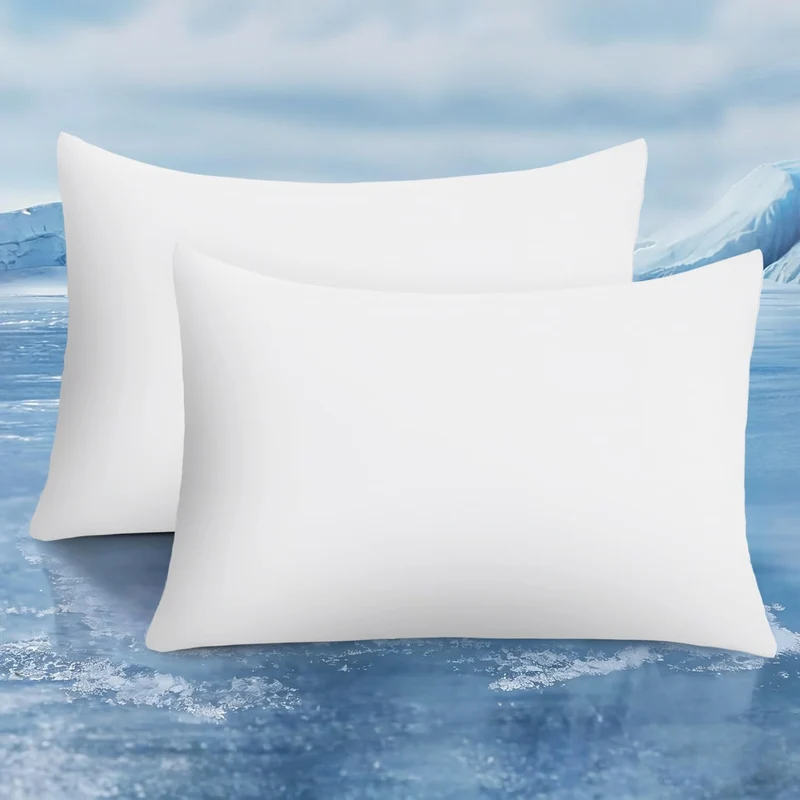 2-Pack Premium Silky Super Cooling White Pillowcases – Arc-Chill Extreme Q-Max 0.5
