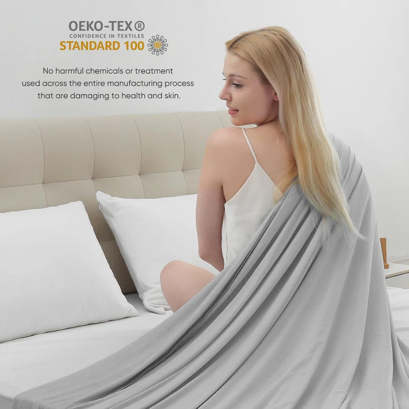 Cooling Blanket – Arc-Chill Q-Max>0.5, Lightweight Bamboo Fiber, Breathable & Soft, All-Season Cool Comfort