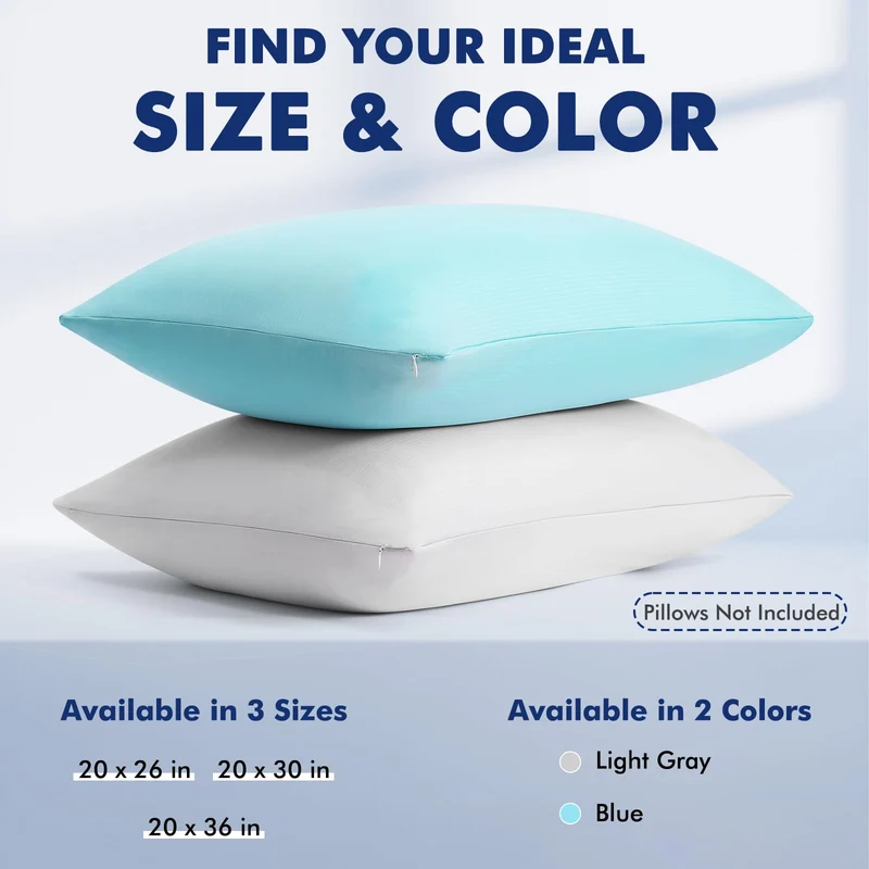 Arc-Chill 3.0 Cooling Pillowcase – Silver Ion Freshness, Dual-Sided Cool Touch, Ultra-Light & Breathable for Hot Sleepers-Gray