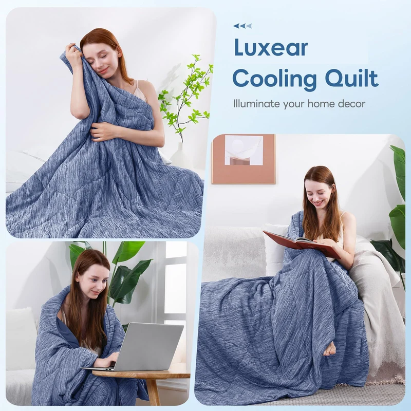 Elegear Cooling Duvet for Night Sweats – Arc-Chill Q-Max 0.5, Soft Double-Layer Summer Blanket