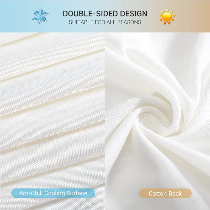 Revolutionary White Cooling Pillowcases Set of 2 – Arc-Chill Pro Q-Max 0.4