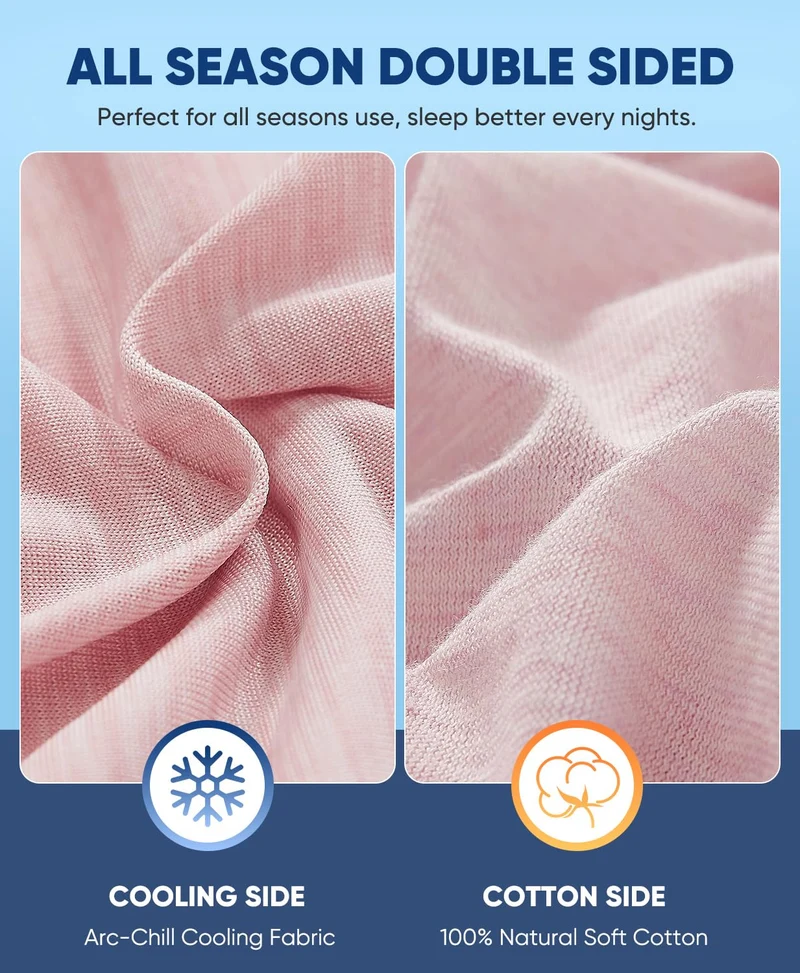 Revolutionary Light Pink Cooling Pillowcases Set of 2 – Arc-Chill Pro Q-Max 0.4