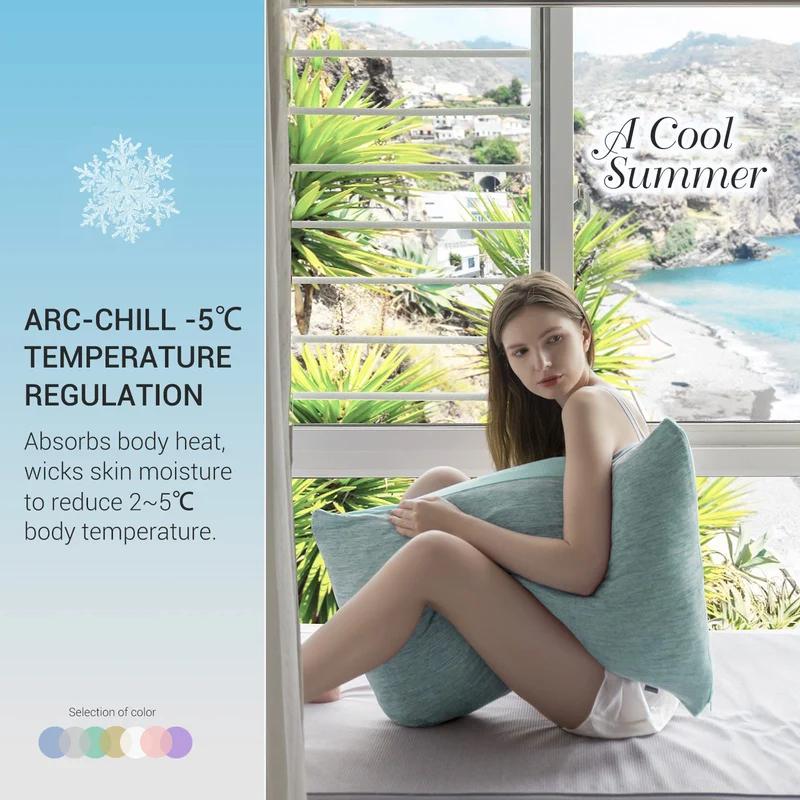 Revolutionary Green Cooling Pillowcases Set of 2 – Arc-Chill Pro Q-Max 0.4