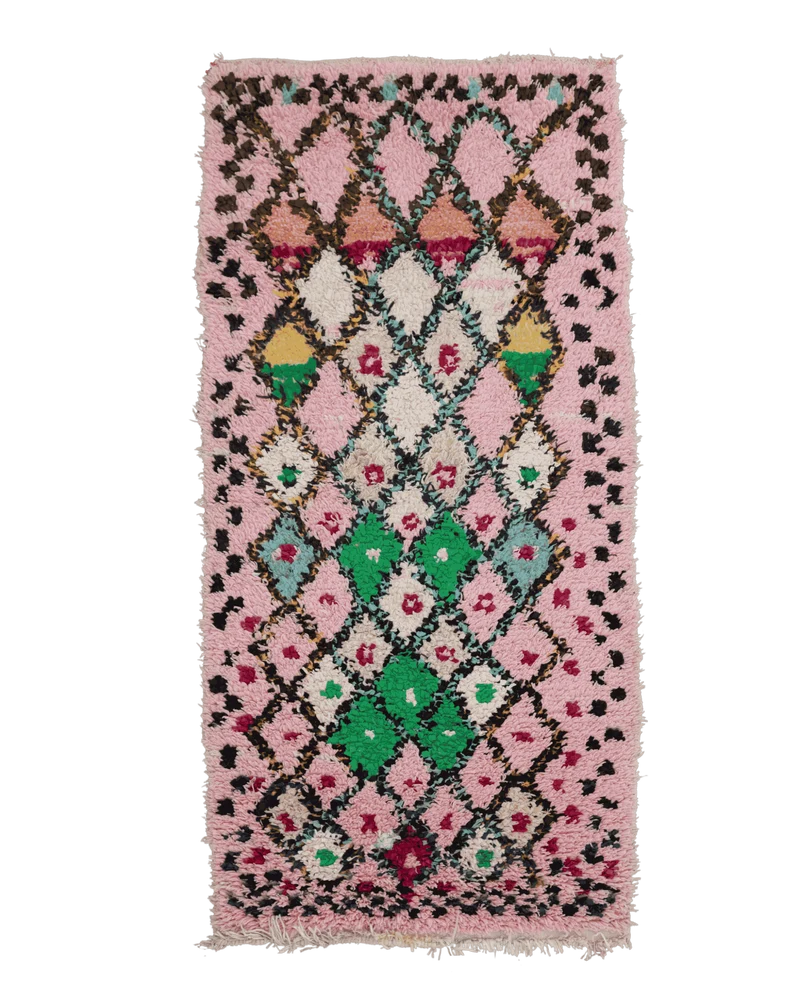 Tappeto Boucherouite vintage 205x100 cm