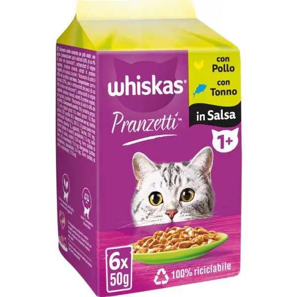 Whiskas Adult Pranzetti in salsa Multipack 6x50 gr