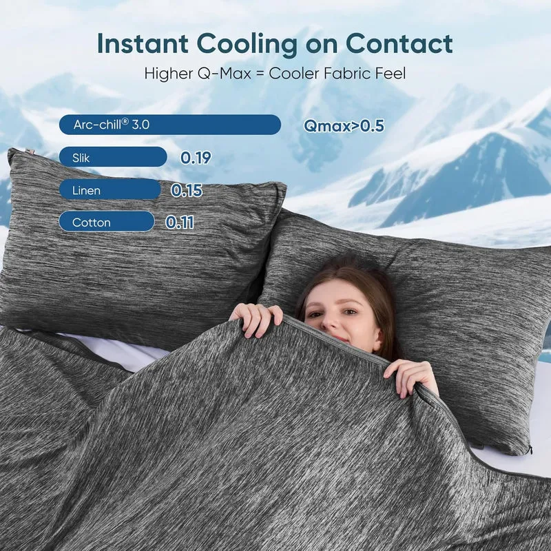 Elegear Black Cooling Blanket – Arc-Chill 3.0, Q-Max>0.5, Multi-Size Options