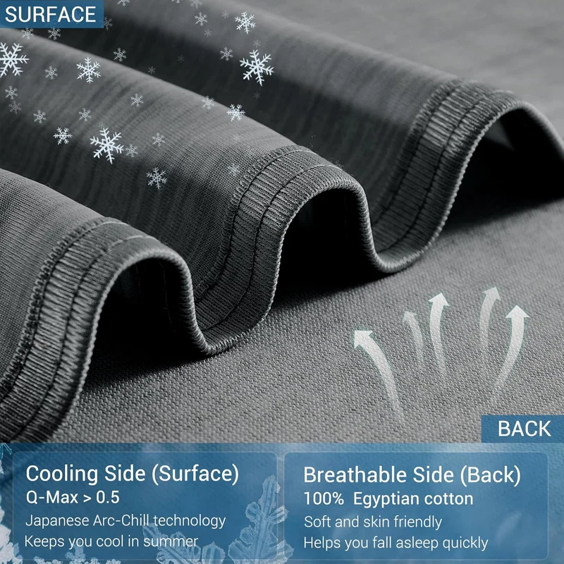 Elegear Black Cooling Blanket – Arc-Chill 3.0, Q-Max>0.5, Multi-Size Options