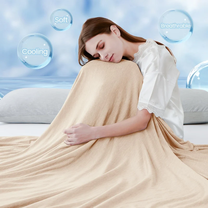 Elegear Light Brown Cooling Blanket – Arc-Chill 3.0, Q-Max>0.5, Multi-Size Options