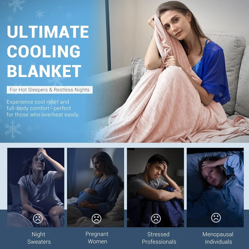 Elegear Light Pink Cooling Blanket – Arc-Chill 3.0, Q-Max>0.5, Multi-Size Options