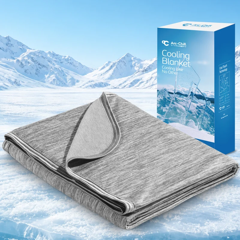 Elegear Gray Cooling Blanket – Arc-Chill 3.0, Q-Max>0.5, Multi-Size Options