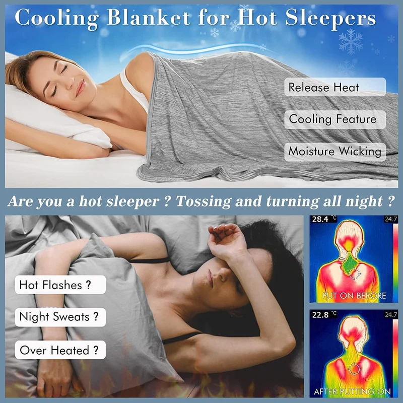 Elegear Gray Cooling Blanket – Arc-Chill 3.0, Q-Max>0.5, Multi-Size Options