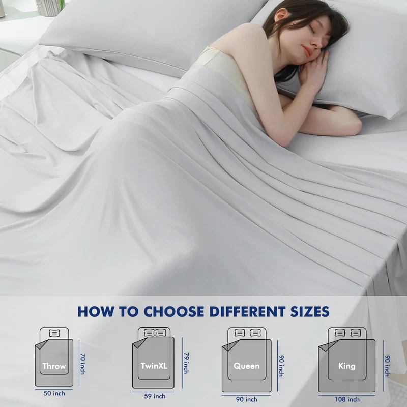 Elegear Light Gray Cooling Blanket – Silver Ion Freshness,Arc-Chill 3.0, Lightweight for Hot Sleepers