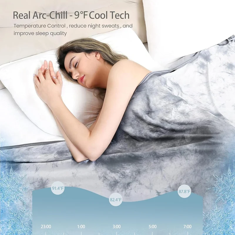Elegear Tie-Dye Cooling Blanket – Q-Max > 0.5, Double-Sided & Stylish Color Gray