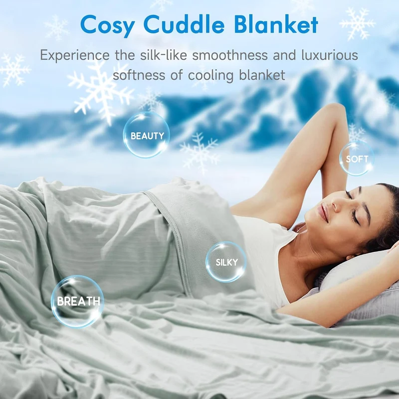 Elegear Cool Fiber Q-Max 0.4 Double-Sided Ice Silk Cooling Blanket – Gray