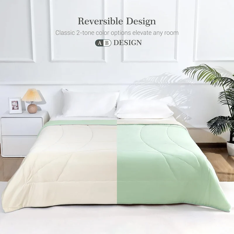 Ultra Soft Cloudy 3D Cooling Comforter Arc-chill Extreme Q Max 0.5-Green & Beige