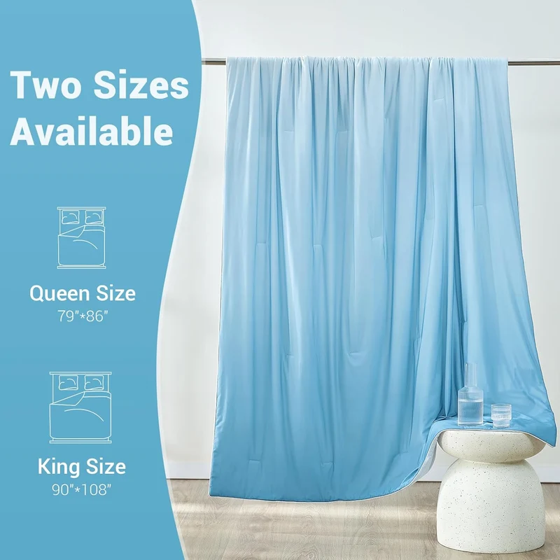 Elegear Arc-Chill Cooling Comforter, Q-Max > 0.5, Breathable & Soft, Gradient Blue