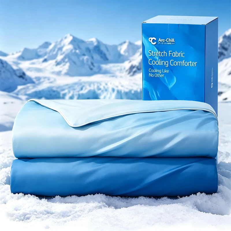 Elegear Arc-Chill Cooling Comforter, Q-Max >0.5, Double-Sided Cooling comforter, Gradient Dark Blue