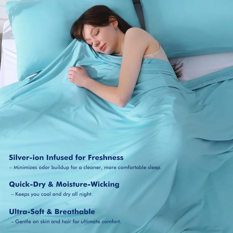 Elegear Blue Cooling Blanket –Silver Ion Freshness, Arc-Chill 3.0, Lightweight for Hot Sleepers