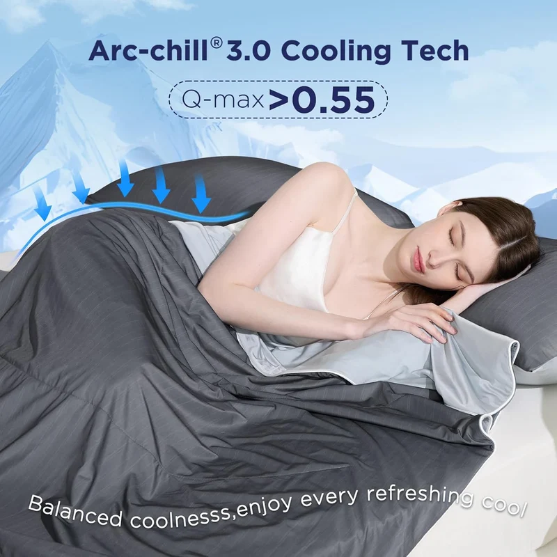Arc-Chill 3.0 – Q-max＞0.55 Featherlight & Breathable Gray Cooling Comforter