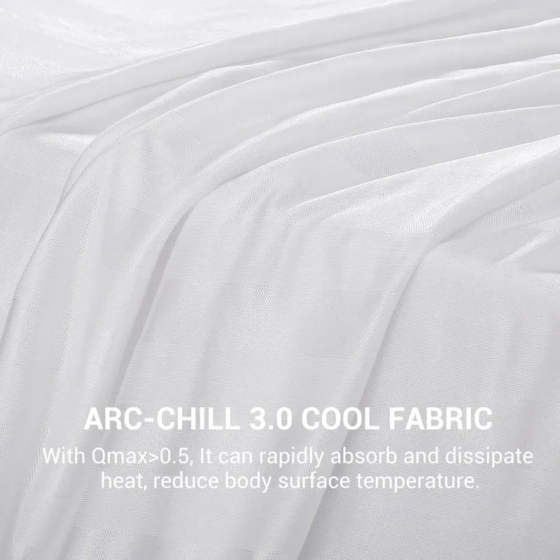 Arc-Chill® 3.0 Cooling Fabric Q-max > 0.5 Ultra-Soft White Striped Blanket of White