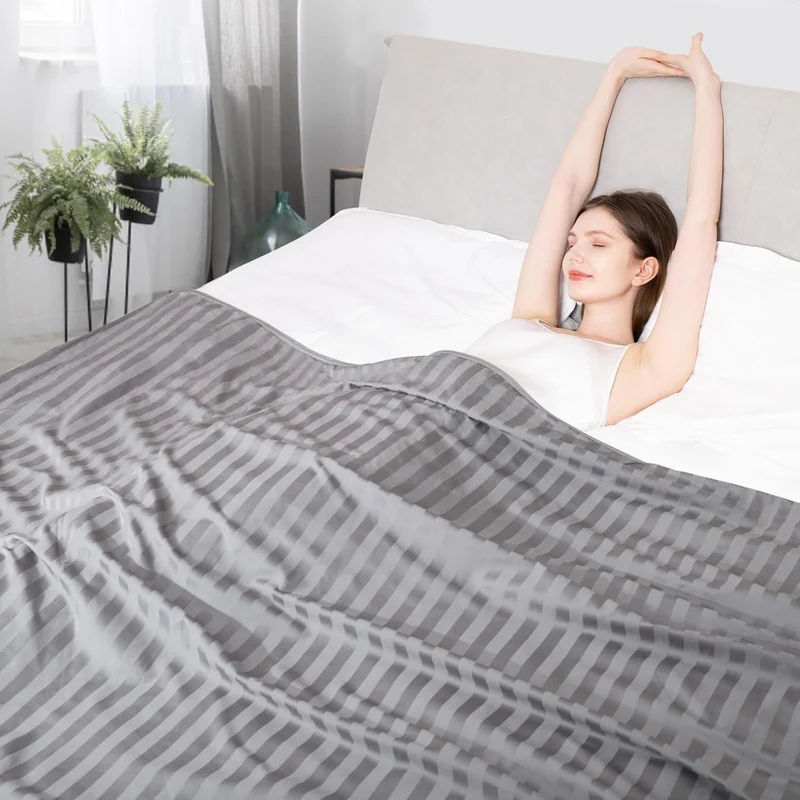 Arc-Chill® Cooling Fabric Q-max>0.5 Double-Sided Summer Blanket of Dark Grey