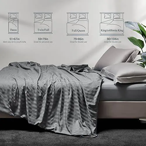 Arc-Chill® Cooling Fabric Q-max>0.5 Double-Sided Summer Blanket of Dark Grey