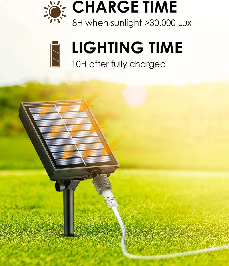 Catena Luminosa Esterno Solare,BESCOST Luci Solari Esterno [2 Pezzi] 2*15M Lucine da Esterno 150 LED Impermeabile IP65 8 Modalità Decorative per Giardino Balcone Gazebo Festa Natale Caldo Bianco