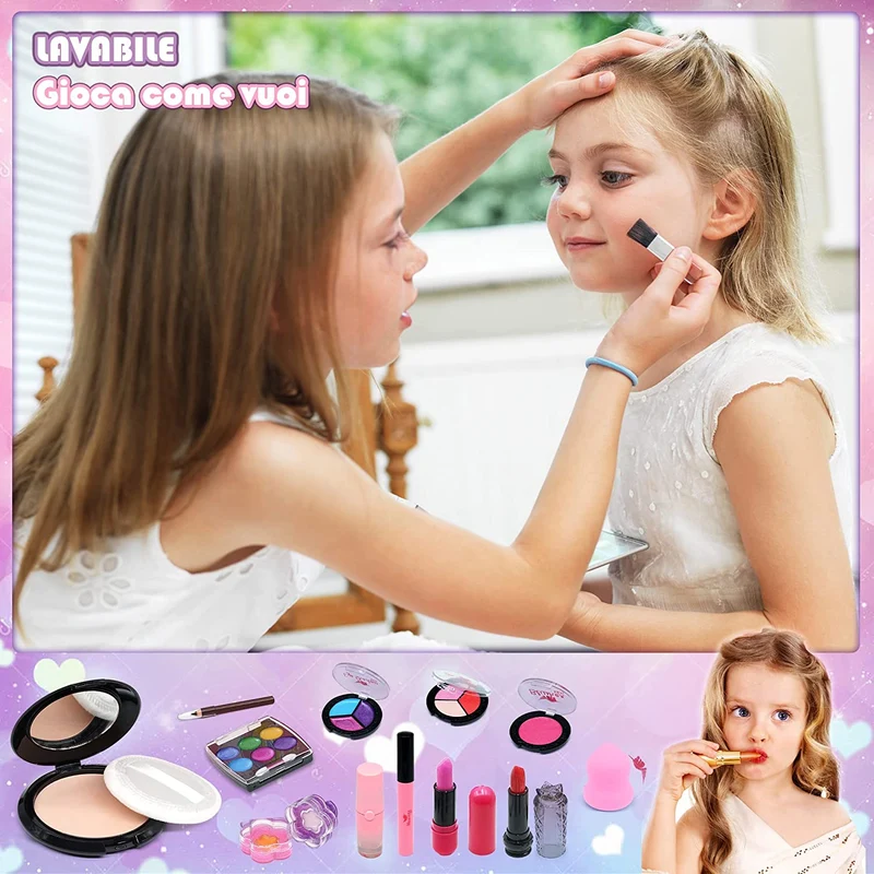 Amerrly Trucchi Bambina Set - 27 Pezzi Trucchi Bambina Anallergici Unicorni Giocattoli Bambina, Valigetta Trucchi Bambina, Giochi Bambina, Regali di Compleanno di Natale per Ragazze 4 5 6 7 8 9