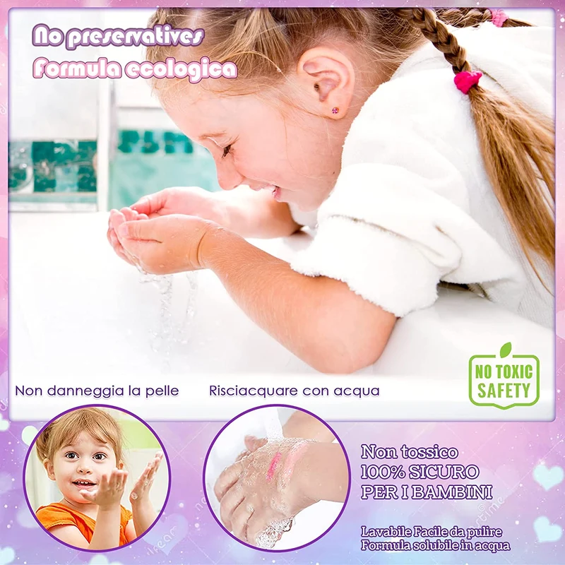 Amerrly Trucchi Bambina Set - 27 Pezzi Trucchi Bambina Anallergici Unicorni Giocattoli Bambina, Valigetta Trucchi Bambina, Giochi Bambina, Regali di Compleanno di Natale per Ragazze 4 5 6 7 8 9