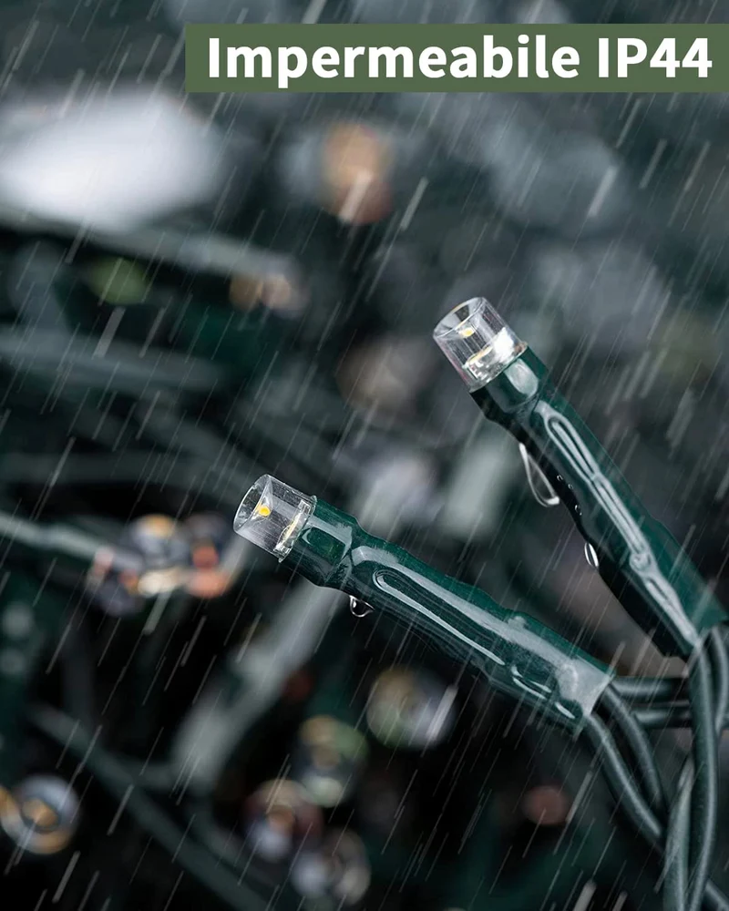 Dekofun Luci Albero di Natale 400 LED 2m x 16 Fili Mantello luminoso di Natalizie, 8 Modalità Cascata Luci Natale Impermeabili per Albero, Giardino, Interno Esterno Decorazioni - Bianco Caldo
