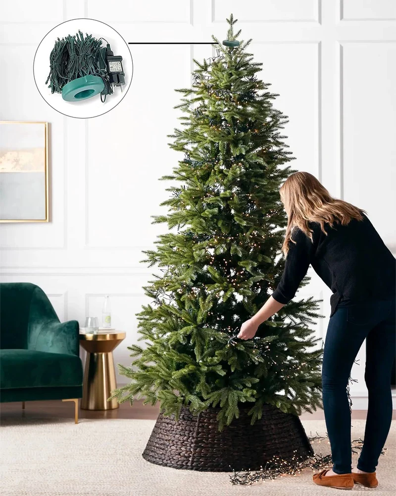 Dekofun Luci Albero di Natale 400 LED 2m x 16 Fili Mantello luminoso di Natalizie, 8 Modalità Cascata Luci Natale Impermeabili per Albero, Giardino, Interno Esterno Decorazioni - Bianco Caldo