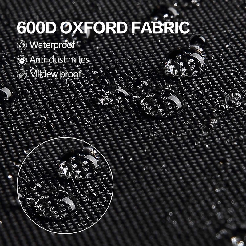 Dokon Borsa per Cuscini Giardino, Custodia per Albero di Natale, Impermeabile, Antivento, Anti UV Tessuto Oxford 600D Resistente Borsa Portaoggetti Cuscini da Esterno, Grande (125x40x55cm) - Nero