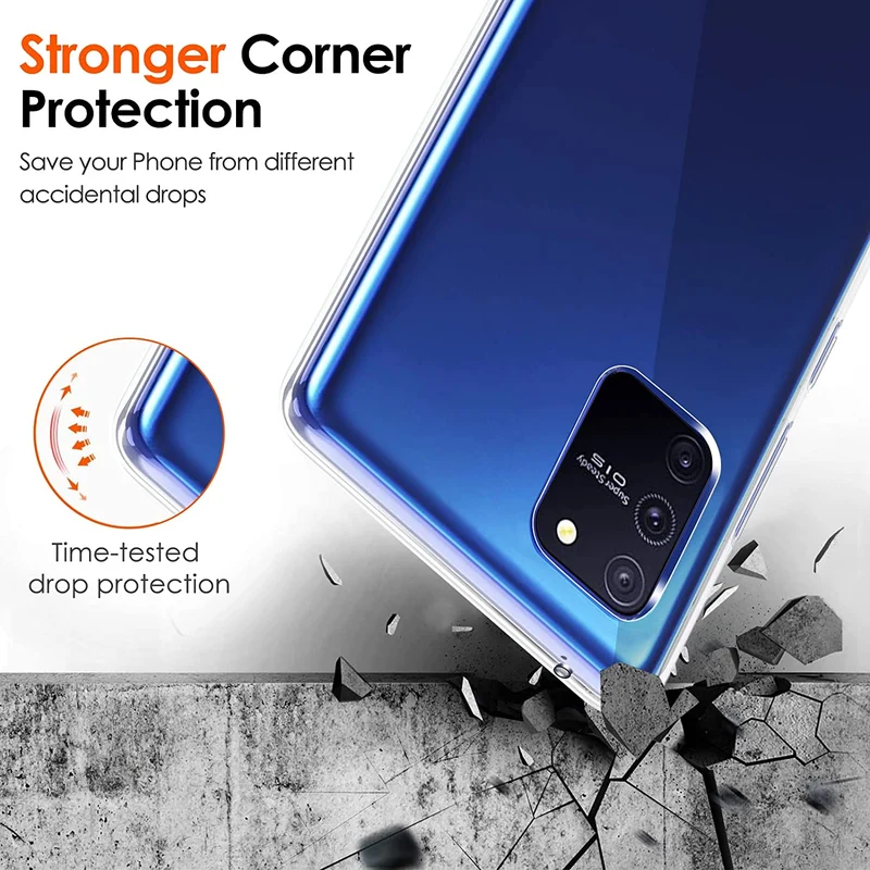iVoler Custodia Cover per Samsung Galaxy S10 Lite con 3 Pezzi Pellicola Vetro Temperato, Ultra Sottile Morbido TPU Trasparente Silicone Antiurto Protettiva Case