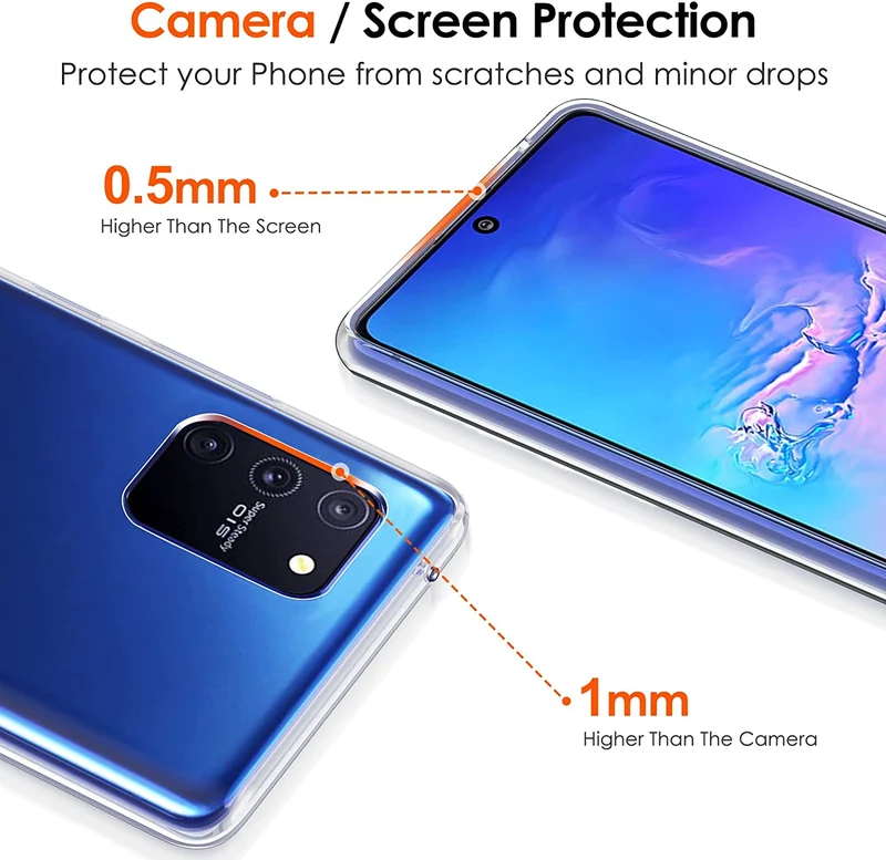 iVoler Custodia Cover per Samsung Galaxy S10 Lite con 3 Pezzi Pellicola Vetro Temperato, Ultra Sottile Morbido TPU Trasparente Silicone Antiurto Protettiva Case