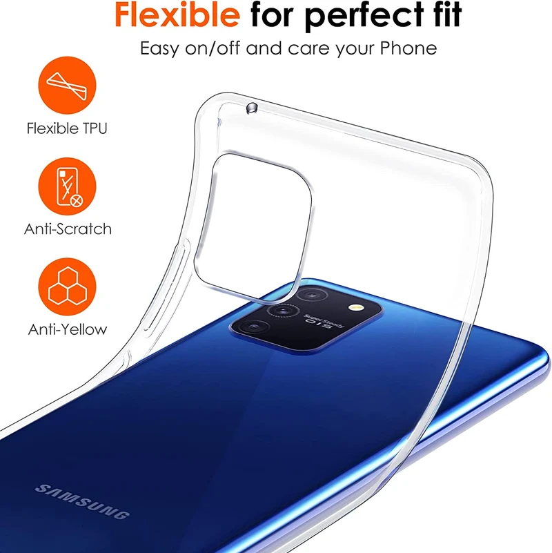 iVoler Custodia Cover per Samsung Galaxy S10 Lite con 3 Pezzi Pellicola Vetro Temperato, Ultra Sottile Morbido TPU Trasparente Silicone Antiurto Protettiva Case