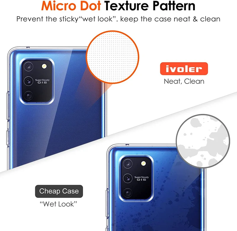 iVoler Custodia Cover per Samsung Galaxy S10 Lite con 3 Pezzi Pellicola Vetro Temperato, Ultra Sottile Morbido TPU Trasparente Silicone Antiurto Protettiva Case