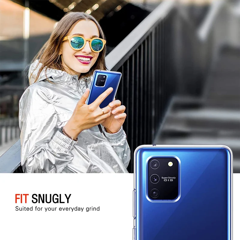 iVoler Custodia Cover per Samsung Galaxy S10 Lite con 3 Pezzi Pellicola Vetro Temperato, Ultra Sottile Morbido TPU Trasparente Silicone Antiurto Protettiva Case