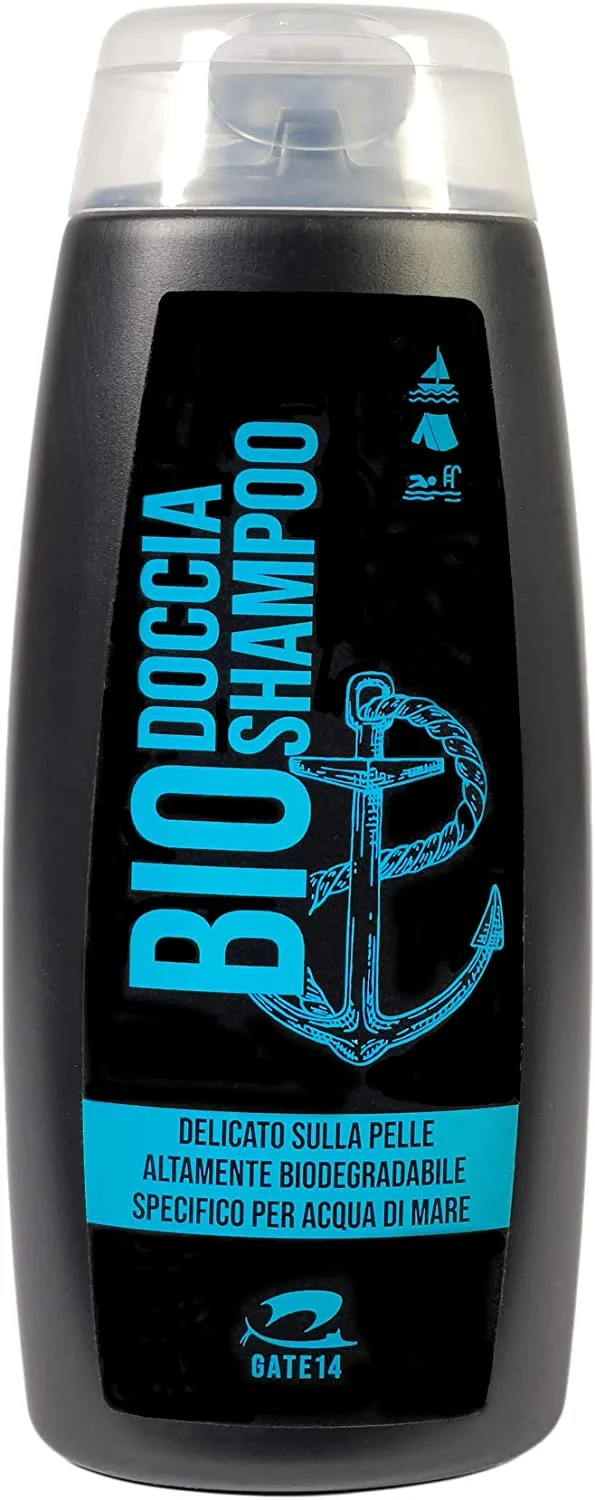 GATE14® Doccia Shampoo Bio Altamente Biodegradabile specifico per Acqua di Mare - 1 Flacone