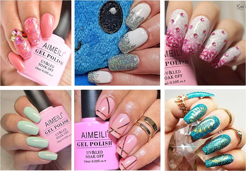 AIMEILI No Wipe Top Coat Smalto Semipermente Smalti per Unghie per Manicure in Gel UV LED Soak Off 10ml