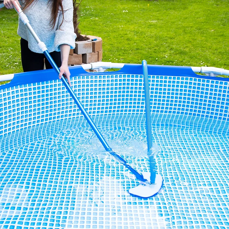 Amapool basics Aspiratore per piscina con otto setole inferiori I modello extra pesante I spazzola per piscina con attacco a clip I attacco per tubo per piscina Ø 32/38 mm