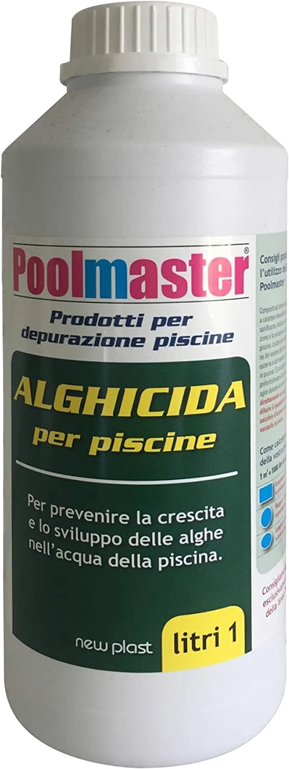 New Plast 2918 - Alghicida Doppia Funzione per Acqua Piscina, Flacone 1 lt