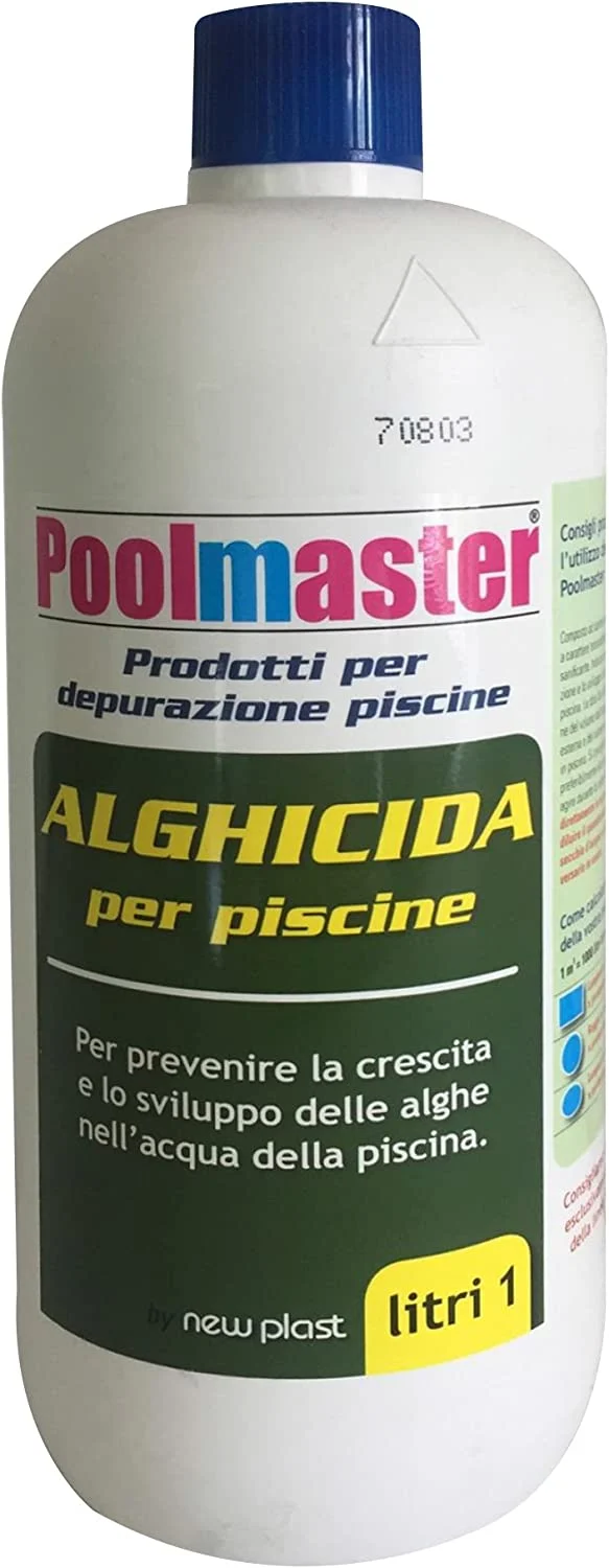 New Plast 2918 - Alghicida Doppia Funzione per Acqua Piscina, Flacone 1 lt